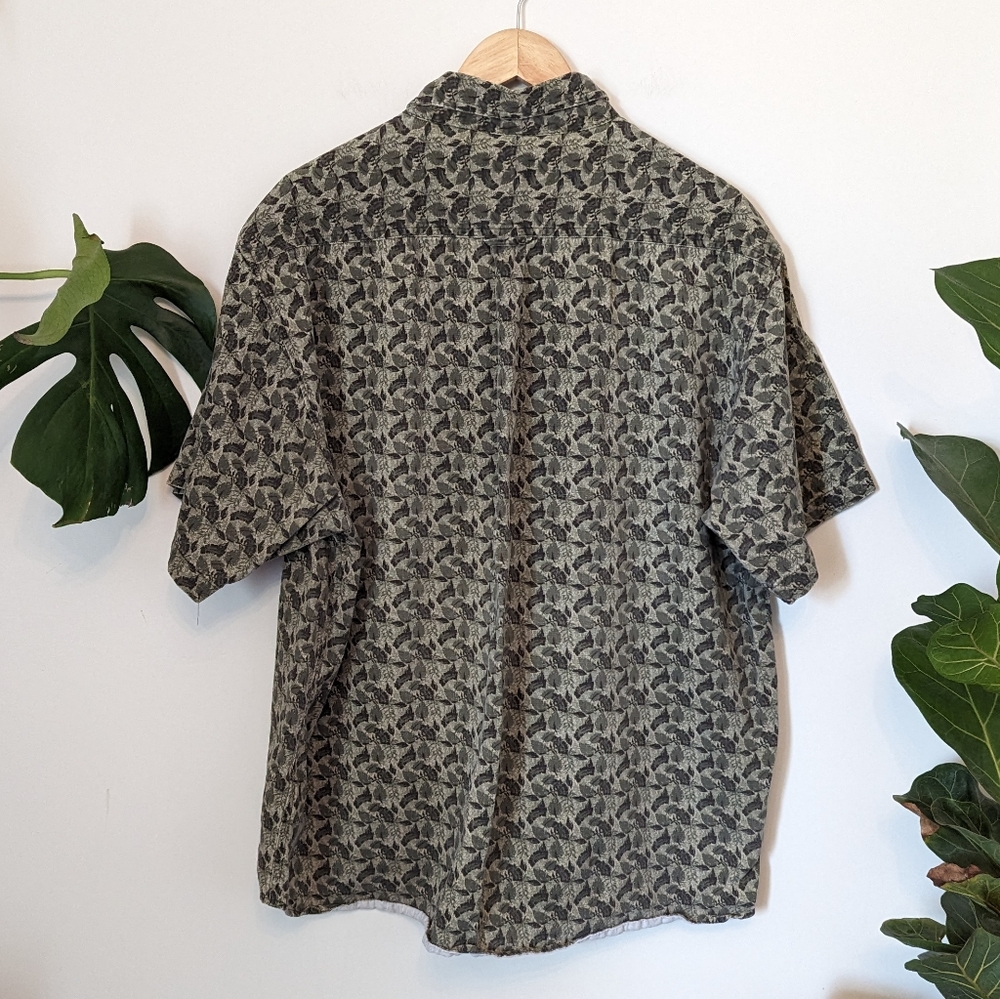Route 66 | Leaf Patterned Button Front Top - Picture 7 of 10